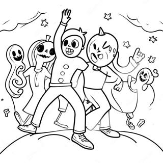 Halloween Dance Party Coloring Page 51353-40628