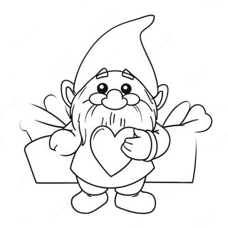 Valentine's Day Gnome Coloring Pages