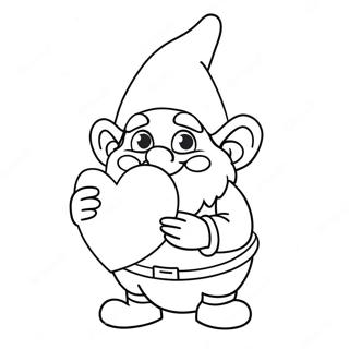 Valentine's Day Gnome Holding Heart Coloring Page 51443-40724