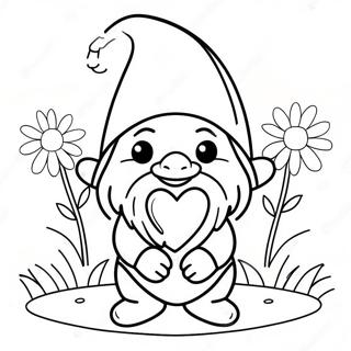 Valentine's Day Gnome Coloring Pages