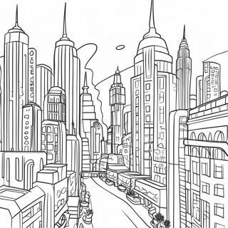 Elegant Art Deco Cityscape Coloring Page 51454-40693