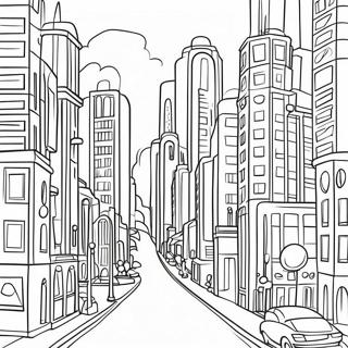 Elegant Art Deco Cityscape Coloring Page 51454-40695