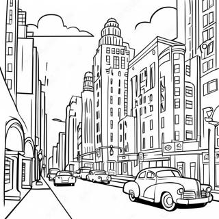 Elegant Art Deco Cityscape Coloring Page 51454-40696