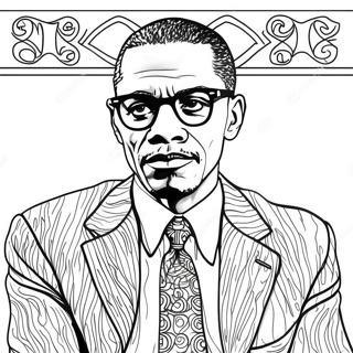 Malcolm X Portrait Coloring Page 51494-40726