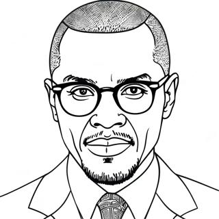 Malcolm X Portrait Coloring Page 51494-40727