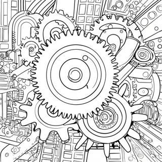 Colorful Gear Mechanism Coloring Page 51554-40781