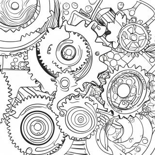 Colorful Gear Mechanism Coloring Page 51554-40782