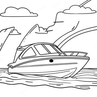 Fast Bass Boat On The Water Coloring Page 51594-40802