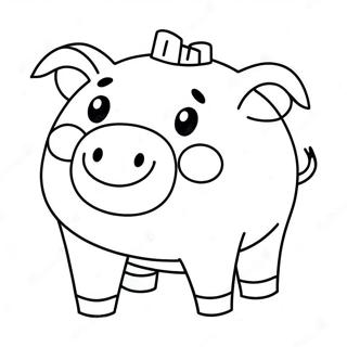 Happy Piggy Bank Coloring Page 51604-40828