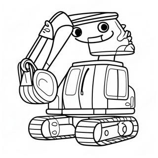 Cute Excavator With A Big Smile Coloring Page 5161-4113