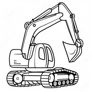 Cute Excavator With A Big Smile Coloring Page 5161-4114