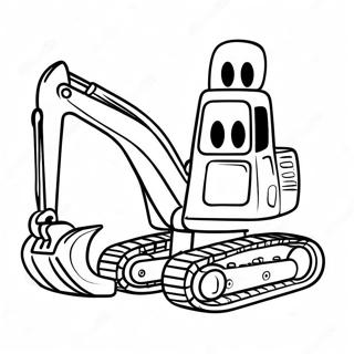 Cute Excavator With A Big Smile Coloring Page 5161-4115