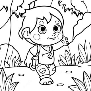 Adventurous Diego Exploring Jungle Coloring Page 51684-40877