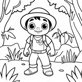 Adventurous Diego Exploring Jungle Coloring Page 51684-40878