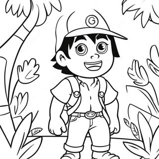 Adventurous Diego Exploring Jungle Coloring Page 51684-40879