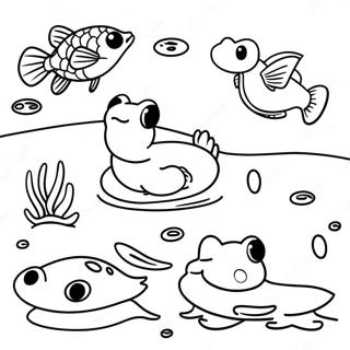 Pond Animals Coloring Pages