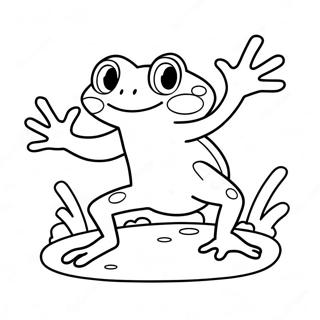 Schattige Frog Spring Kleurplaat 51704-40893