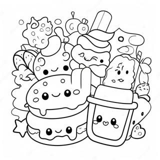 Food Kawaii Coloring Pages