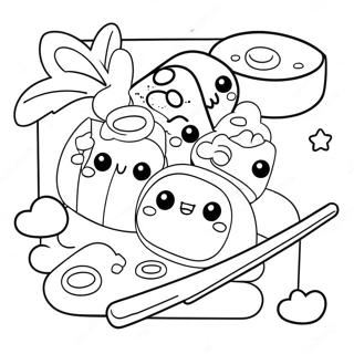 Cute Kawaii Sushi Coloring Page 51714-40913