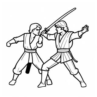 Anakin Vs Obi Wan Coloring Pages