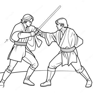 Anakin Vs Obi Wan Epic Duel Coloring Page 51763-40967