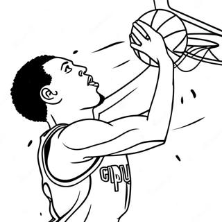 Spurs Basketball Player Dunking Coloring Page 51814-40989