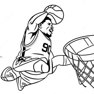 Spurs Basketball Player Dunking Coloring Page 51814-40990