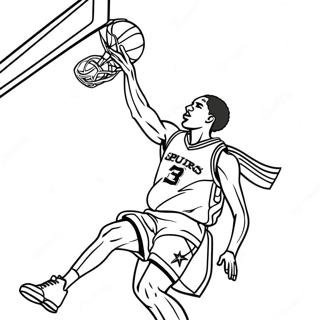 Spurs Basketball Player Dunking Coloring Page 51814-40991