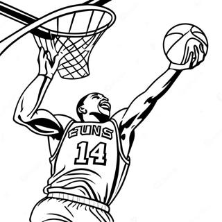 Spurs Basketball Player Dunking Coloring Page 51814-40992