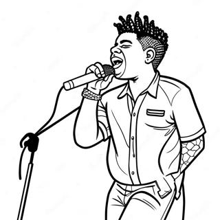 Kodak Black Performing On Stage Coloring Page 51904-41051