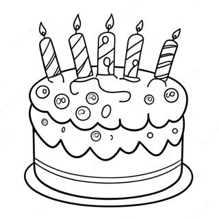 Colorful Birthday Cake Coloring Page 51954-41097