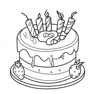 Colorful Birthday Cake Coloring Page 51954-41098