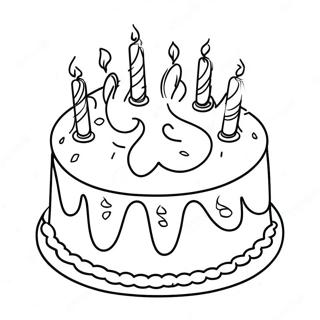 Colorful Birthday Cake Coloring Page 51954-41100