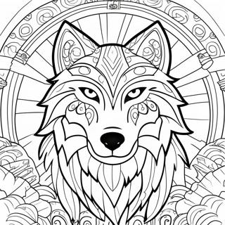 Spirit Wolf With Glowing Eyes Coloring Page 51983-41122