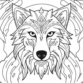 Spirit Wolf With Glowing Eyes Coloring Page 51983-41124