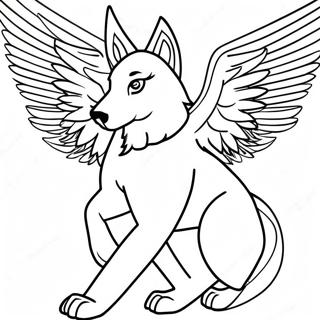 Majestic Winged Spirit Wolf Coloring Page 51984-41125