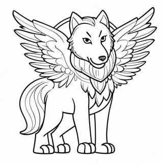 Majestic Winged Spirit Wolf Coloring Page 51984-41128