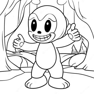 Bendy In A Creepy Scene Coloring Page 52004-41173