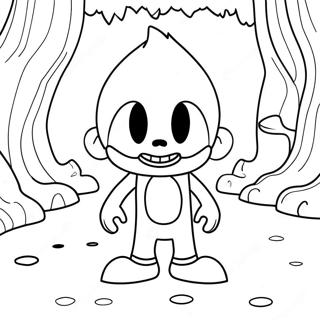 Bendy In A Creepy Scene Coloring Page 52004-41174