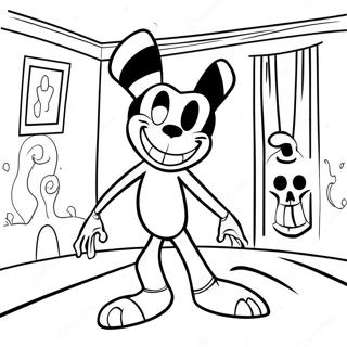 Bendy In A Creepy Scene Coloring Page 52004-41175