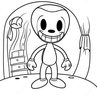 Bendy In A Creepy Scene Coloring Page 52004-41176