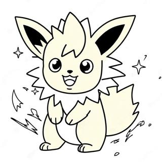 Cute Jolteon With Sparkling Electricity Coloring Page 52074-41206