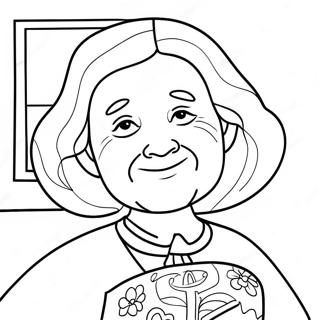 Cheerful Get Well Soon Grandma Coloring Page 52114-41232