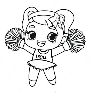 Lol Cheerleader Met Sprankelende Pom-Poms Kleurplaat 52144-41254