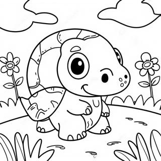 Cute Armadillo In A Flower Field Coloring Page 52164-41272