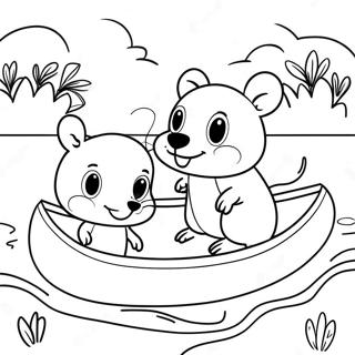 Mole And Ratty Exploring The River Coloring Page 52174-41277