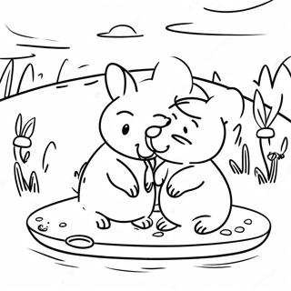 Mole And Ratty Exploring The River Coloring Page 52174-41278