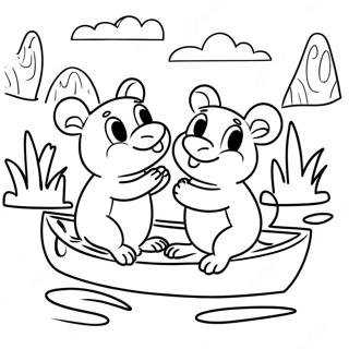 Mole And Ratty Exploring The River Coloring Page 52174-41280