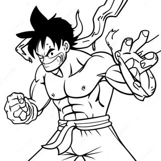 Luffy Gear 4 Snakeman Action Pose Coloring Page 52213-41296