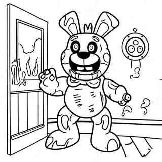 Eerie Springtrap In A Haunted House Coloring Page 52234-41337